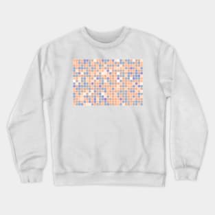 Pastel square mosaic in orange and blue shades, soft colors stained glass Crewneck Sweatshirt